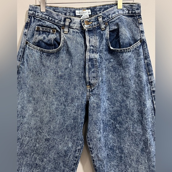 Vintage GUESS Wide Leg Acid Wash Jeans Size 29 Button Fly - Picture 4 of 12